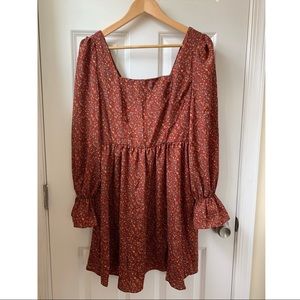 🌸SHEIN Red/Burgundy Floral Dress 🌸